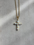 Load image into Gallery viewer, Opal Cross Necklace