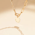 Load image into Gallery viewer, Round Engraved Paperclip Necklace