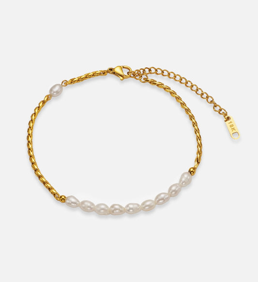 Golden Pearls Anklet