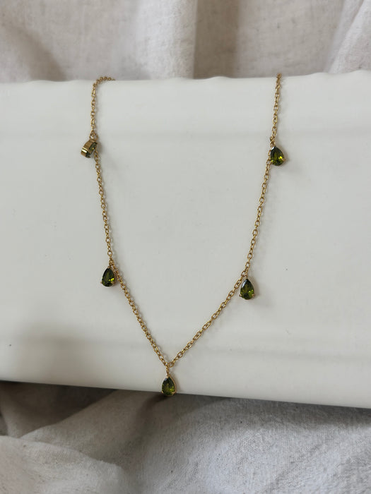 Olive Drops Necklace