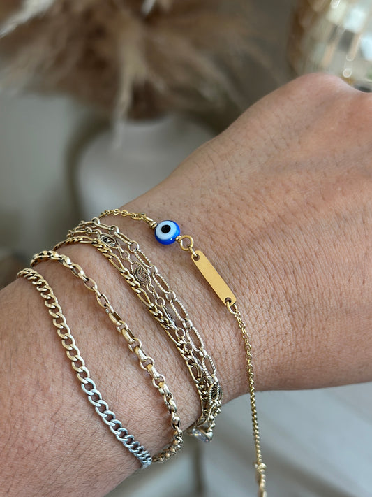 Blue Eye Bar Bracelet