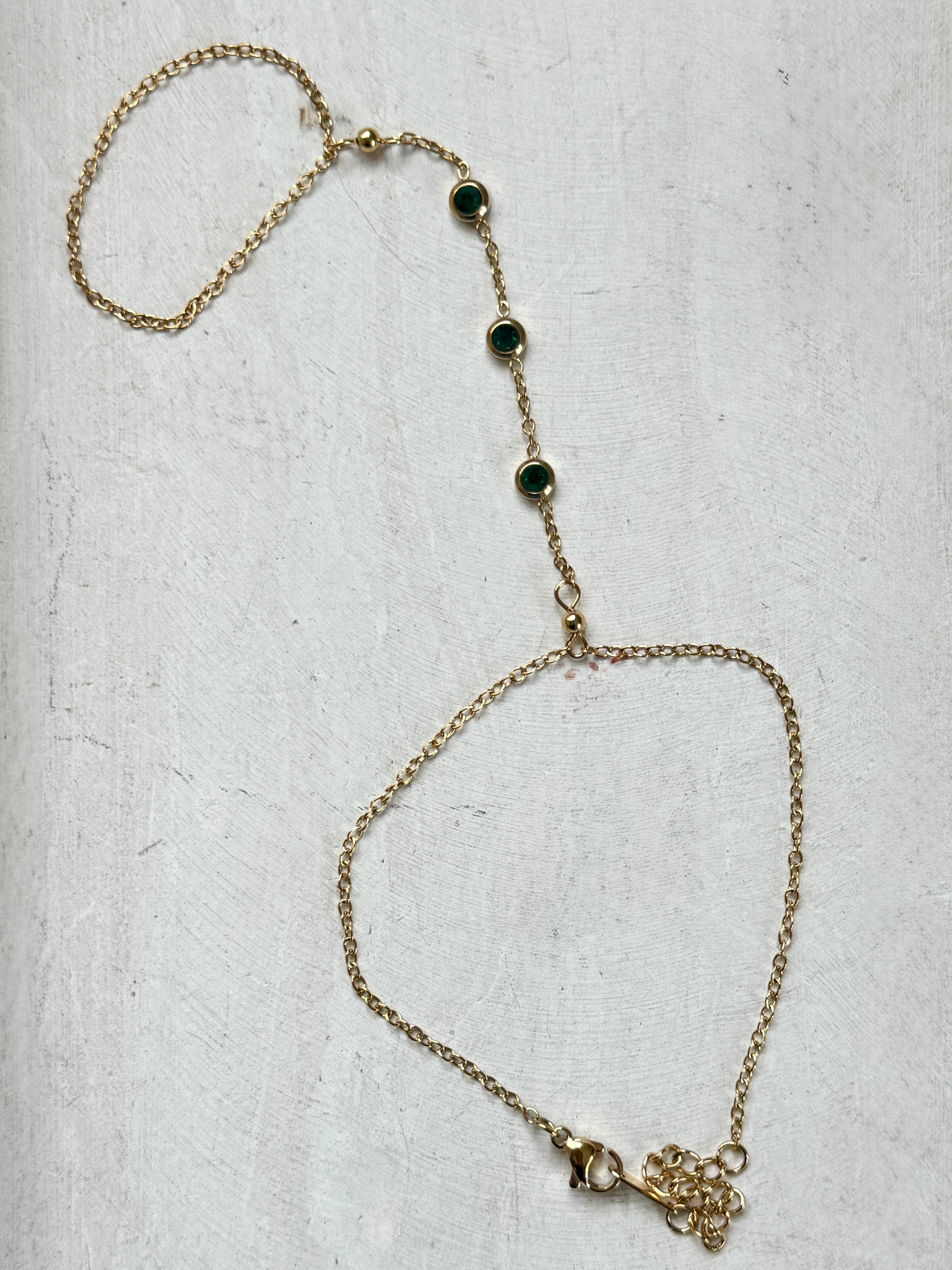 Emerald CZ Handchain