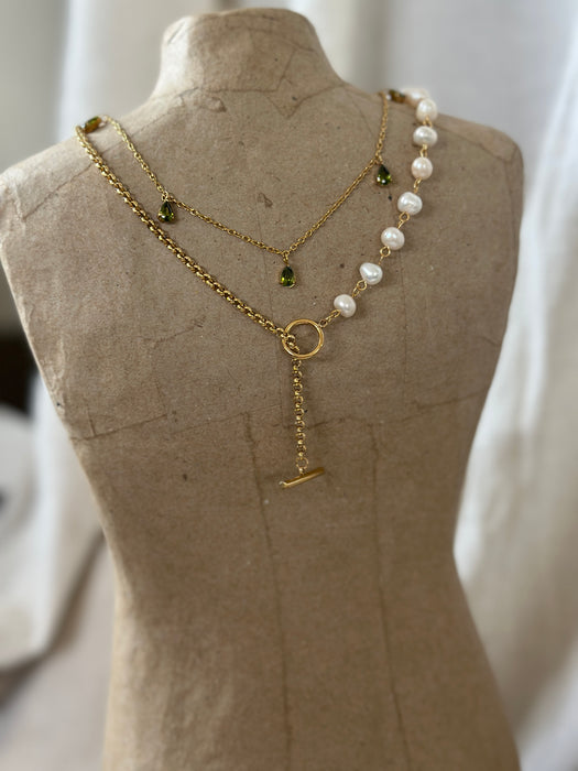Olive Drops Necklace