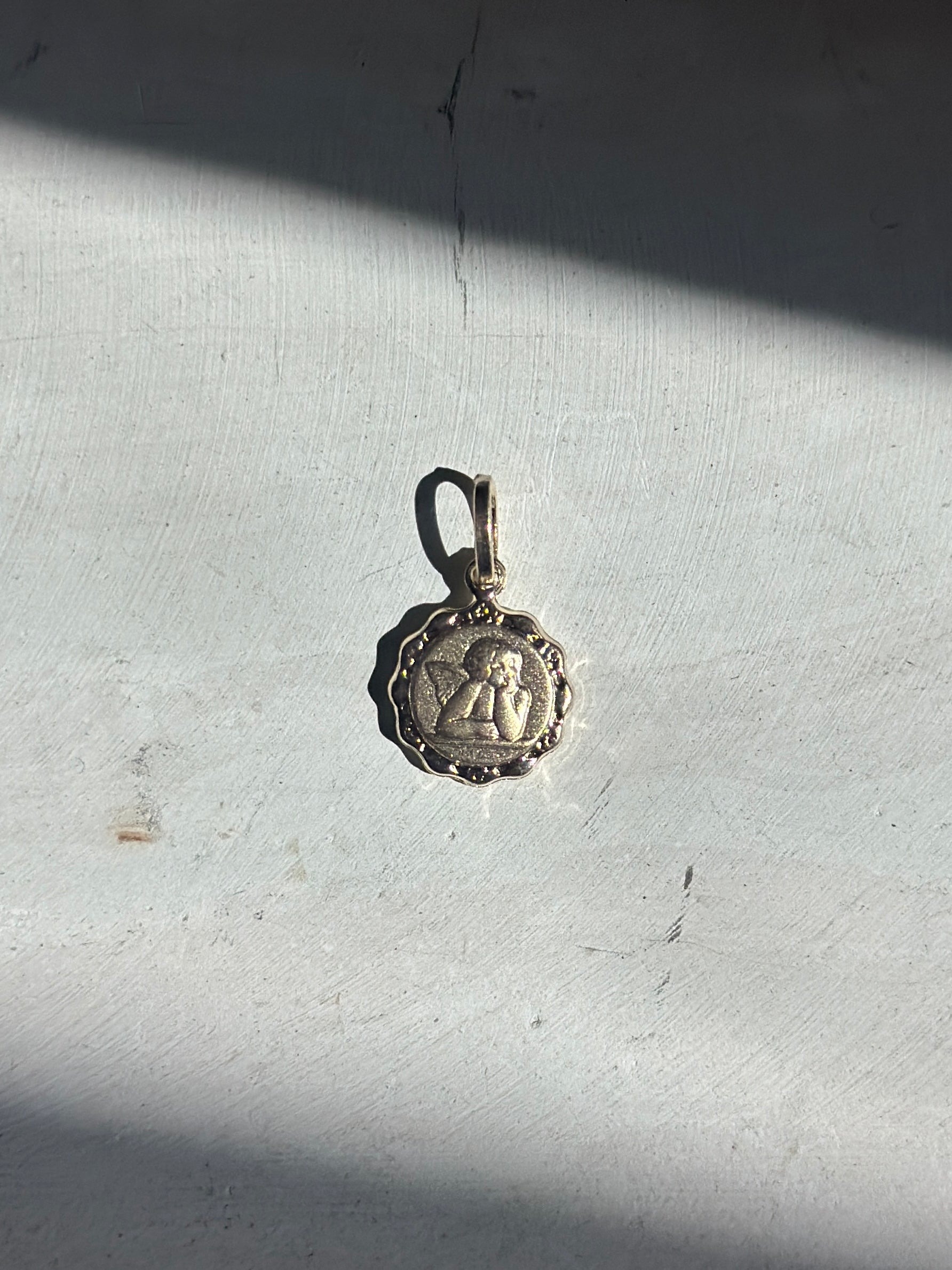 14k Cherub Angel Pendant