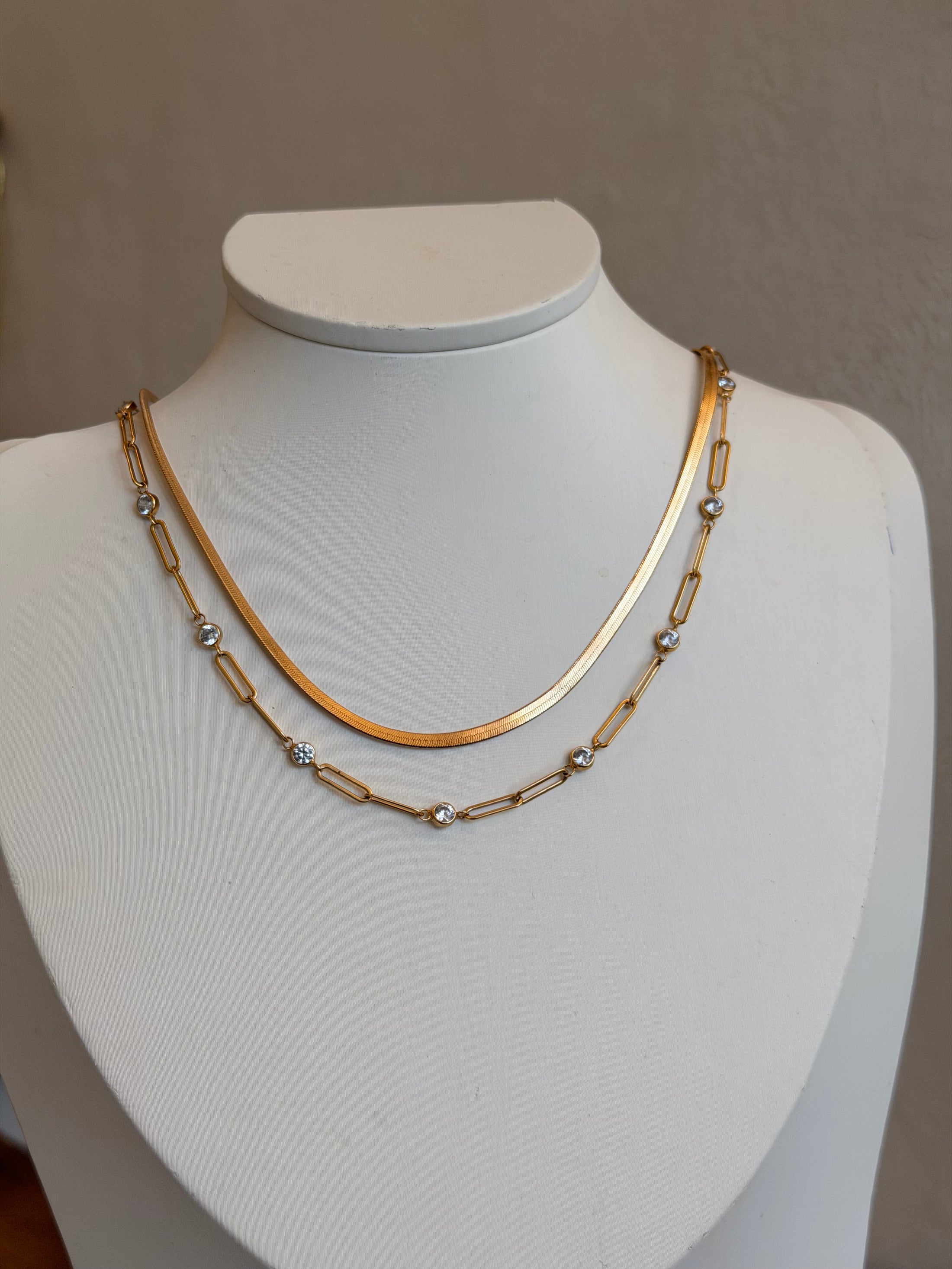 Paperclip CZ Necklace