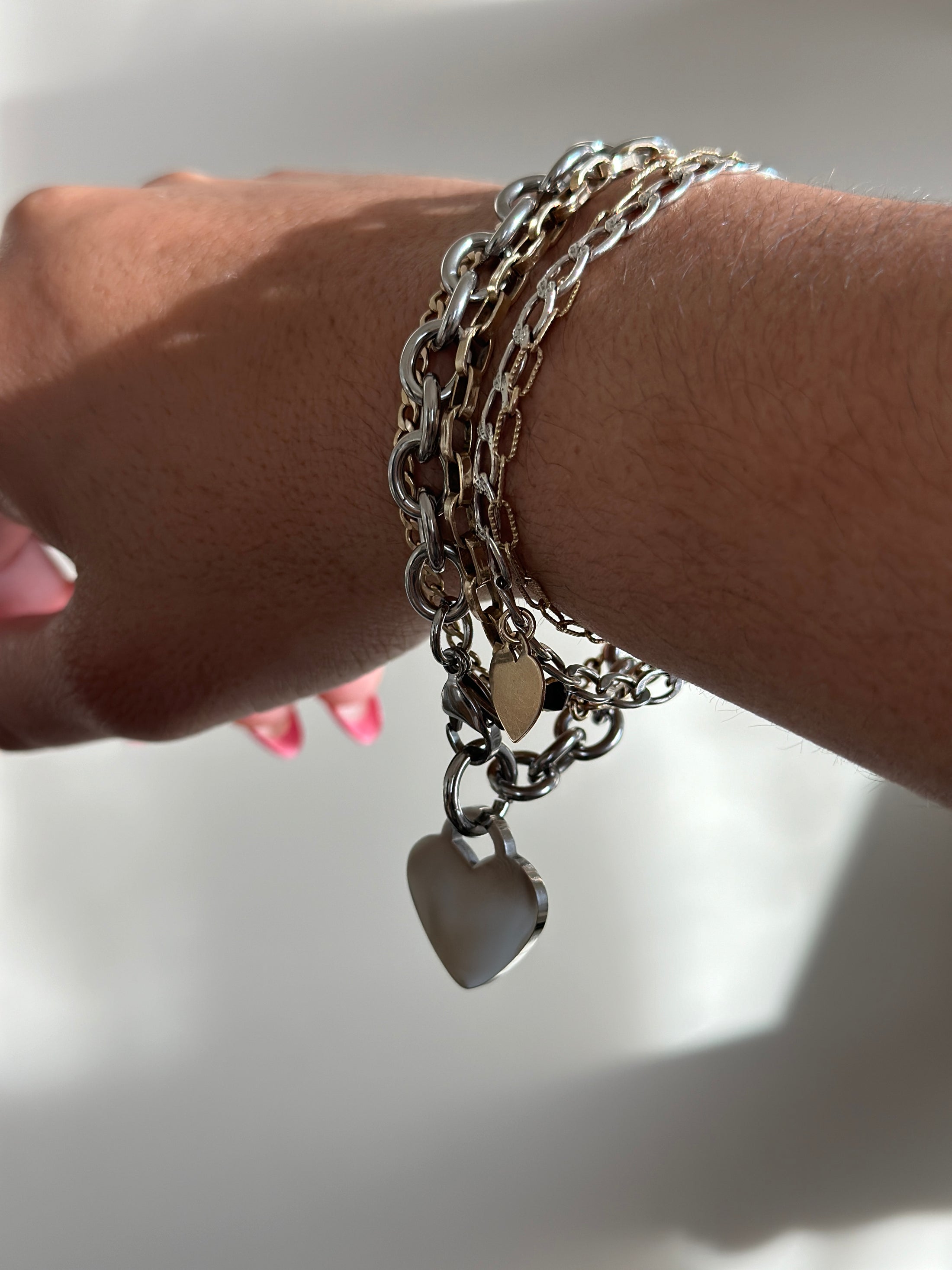 Chunky S.S. heart Bracelet