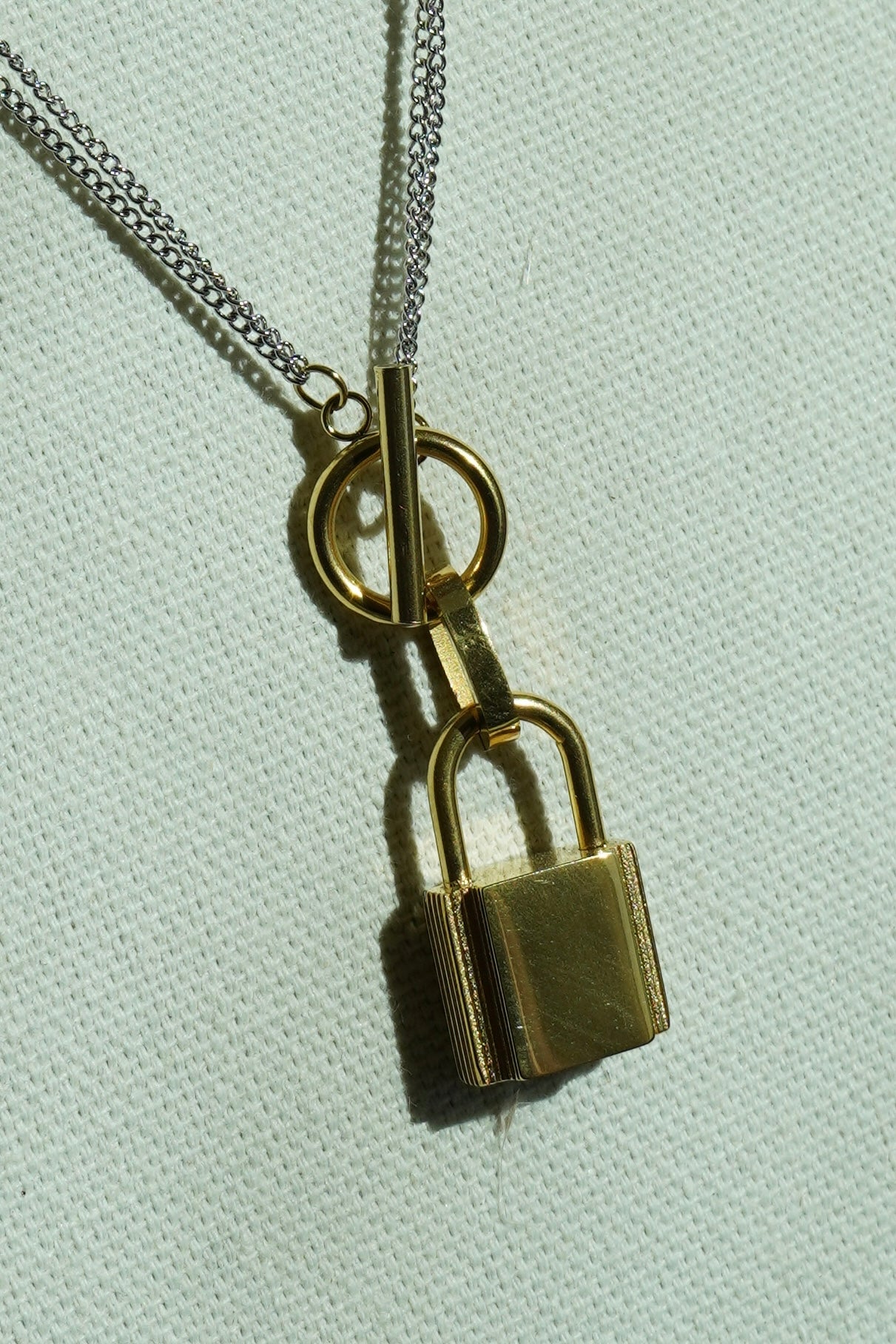 Two-Tone Lock Necklace