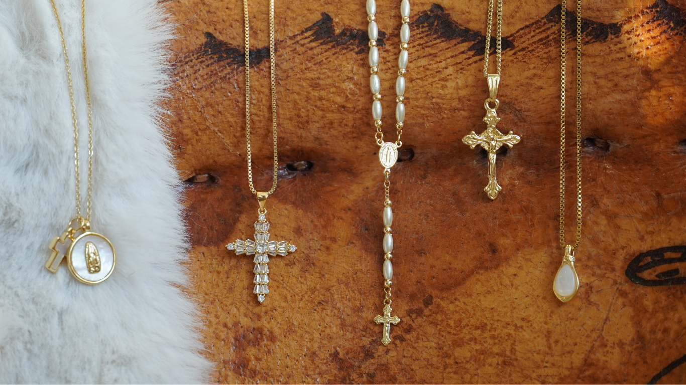 Cross necklaces, simple white shell necklaces 