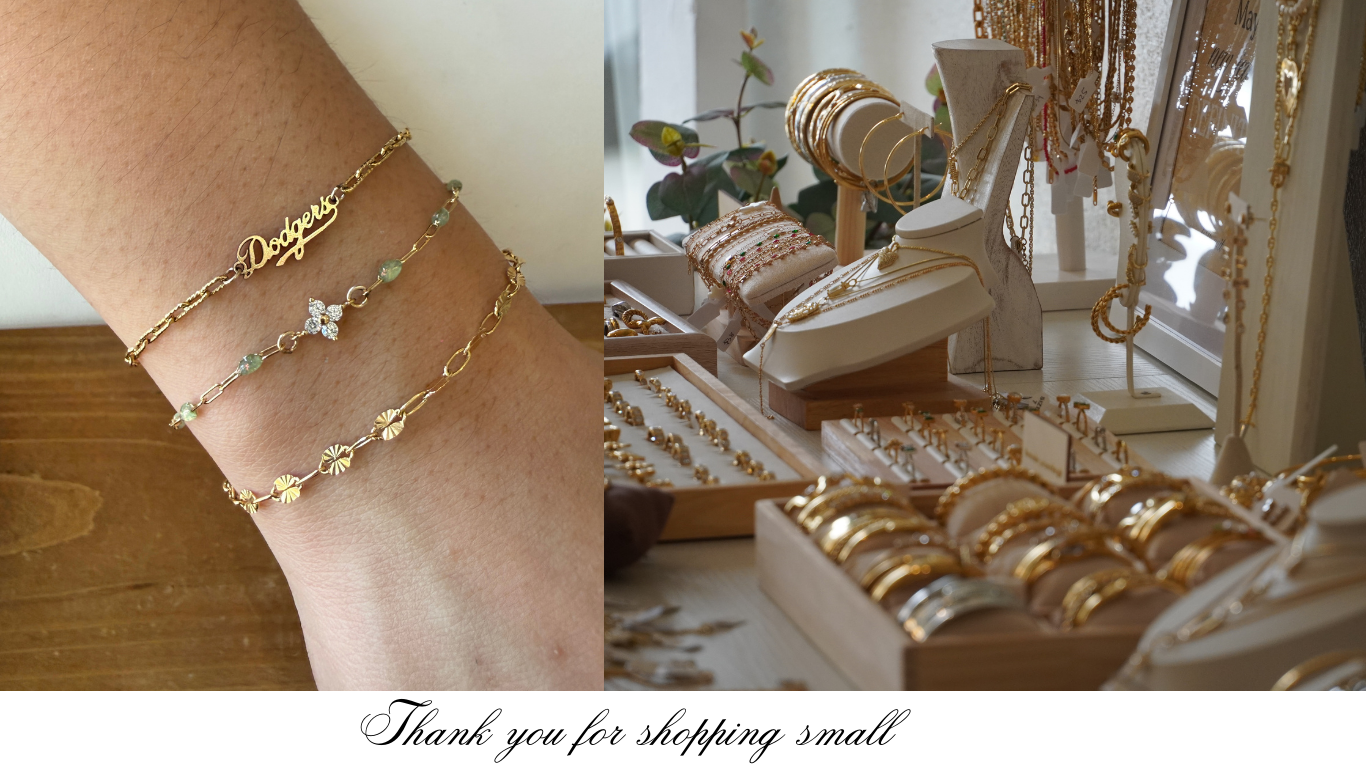 permanent bracelet samples and a selection of items like earrings , bangles available in store